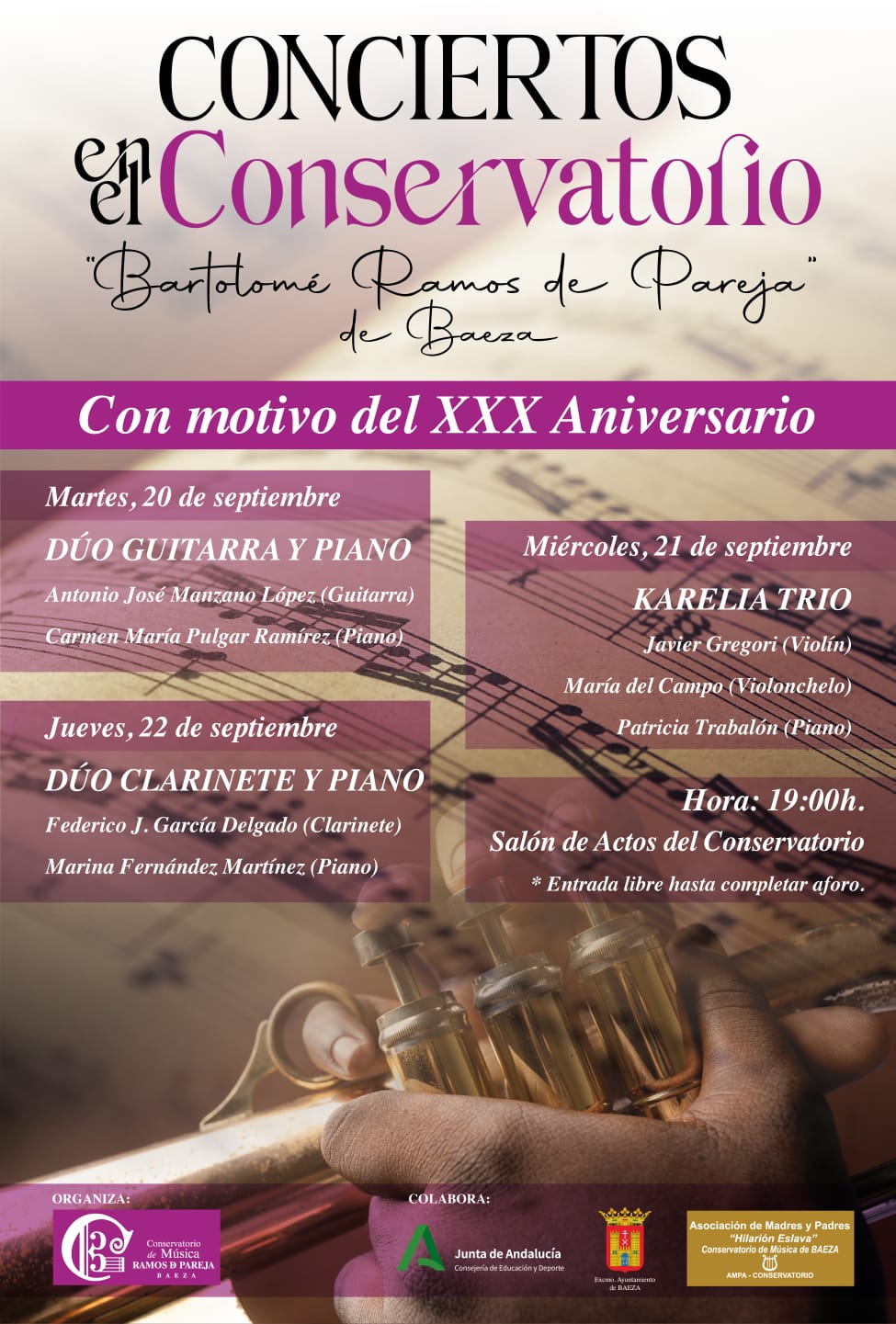 Conciertos en el Conservatorio 'Bartolomé Ramos de Pareja