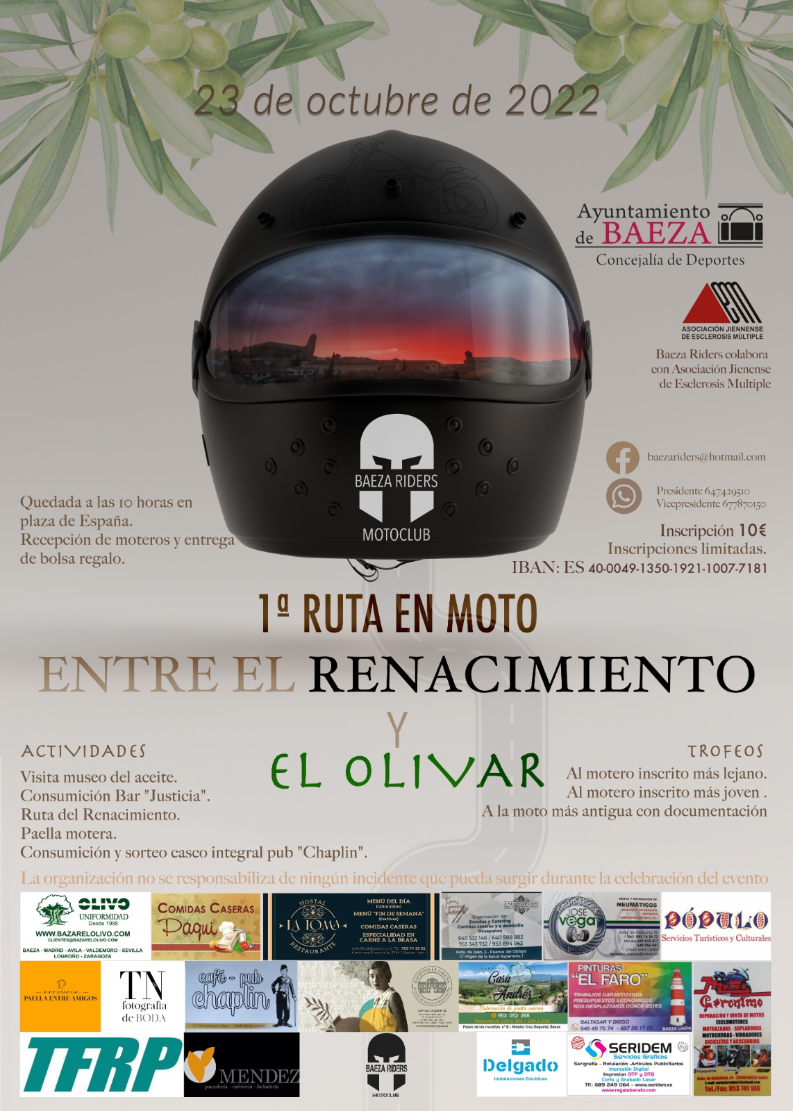 Baeza acoge la primera ‘Ruta en moto entre el Renacimiento y el olivar 2022’
